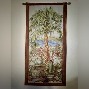 Tropical Palm Mixed Media Wall Hanging - Green & Brown